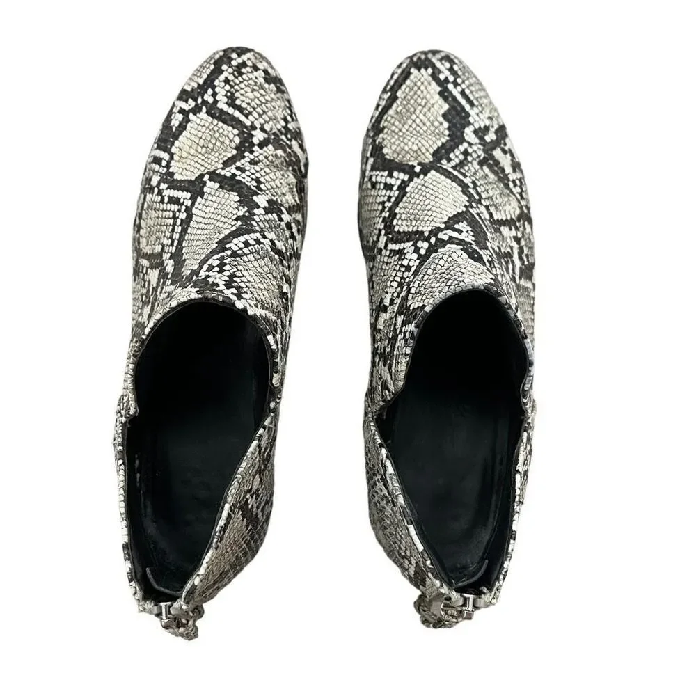 Reaction Kenneth Cole Women’s Side Skip Shoes Snakeskin Ankle Booties Size 8